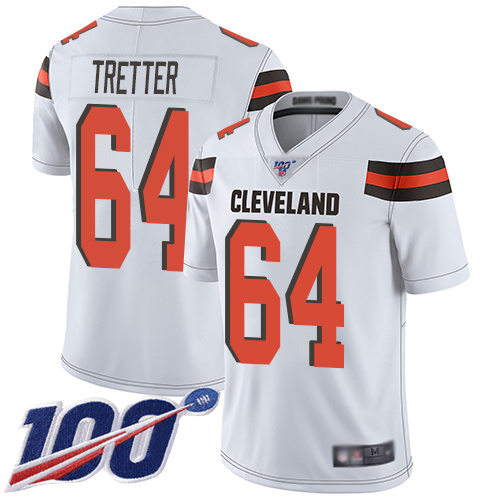 Cleveland Browns JC Tretter Men White Limited Jersey #64 NFL Football Road 100th Season Vapor Untouchable